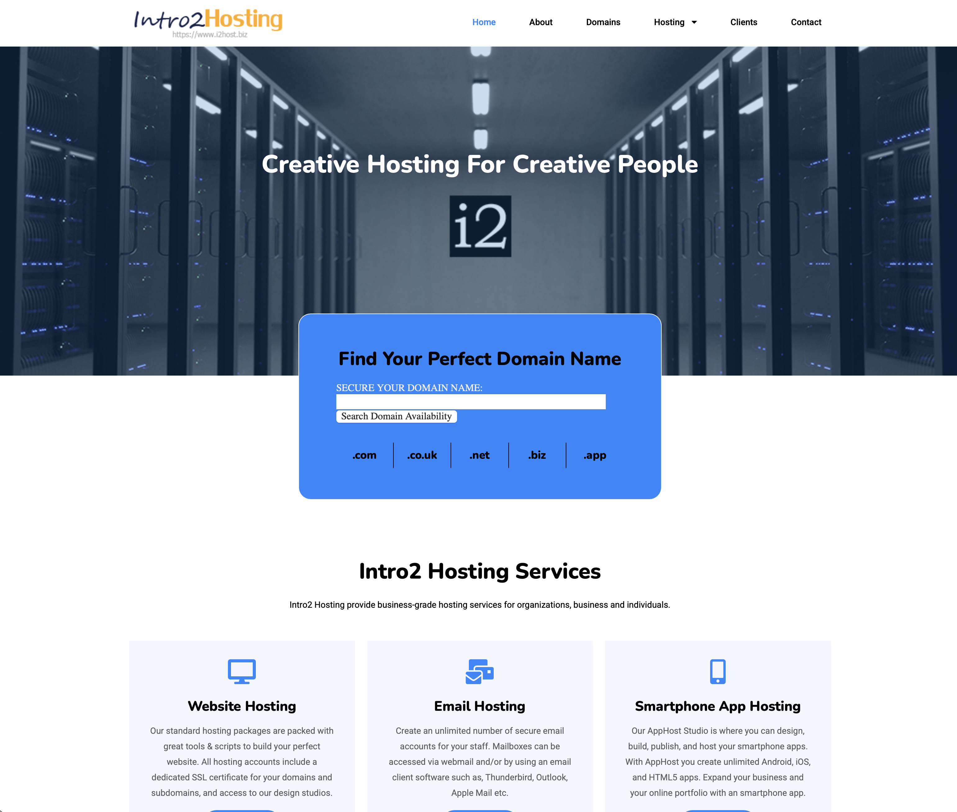 intro2 Hosting Website